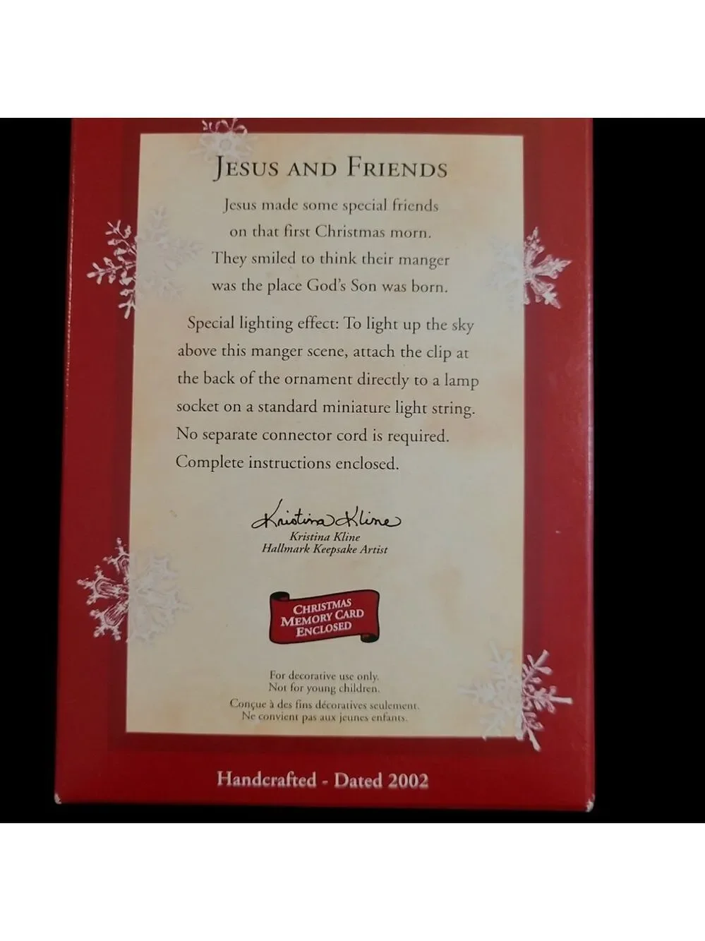 2002 Hallmark Keepsake Ornament Jesus And Friends